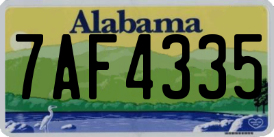 AL license plate 7AF4335