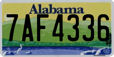 AL license plate 7AF4336