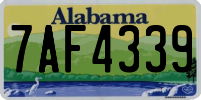 AL license plate 7AF4339