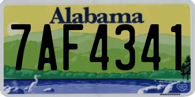 AL license plate 7AF4341