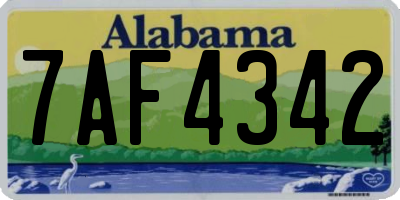 AL license plate 7AF4342