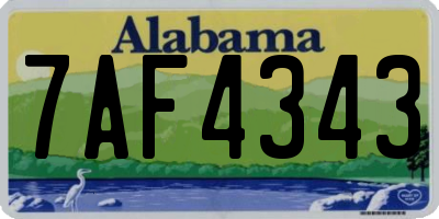 AL license plate 7AF4343
