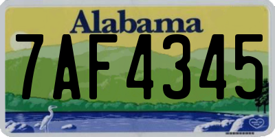 AL license plate 7AF4345