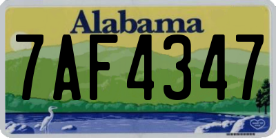 AL license plate 7AF4347