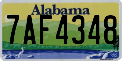AL license plate 7AF4348