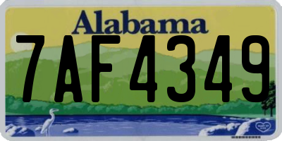 AL license plate 7AF4349