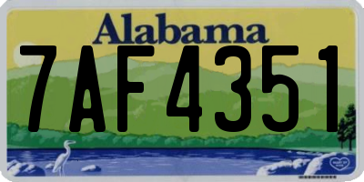 AL license plate 7AF4351