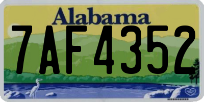 AL license plate 7AF4352