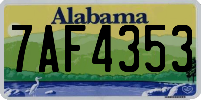 AL license plate 7AF4353