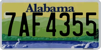 AL license plate 7AF4355