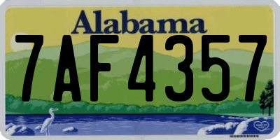 AL license plate 7AF4357