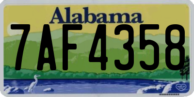 AL license plate 7AF4358