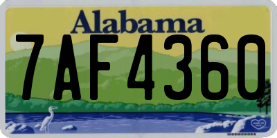 AL license plate 7AF4360