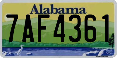 AL license plate 7AF4361