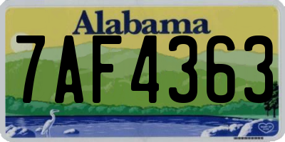 AL license plate 7AF4363