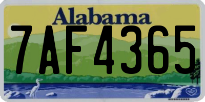AL license plate 7AF4365