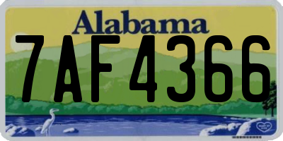 AL license plate 7AF4366