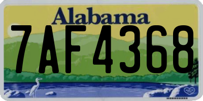 AL license plate 7AF4368
