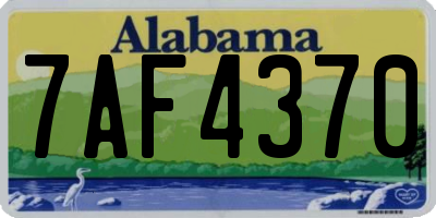 AL license plate 7AF4370