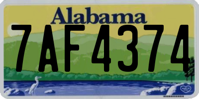 AL license plate 7AF4374