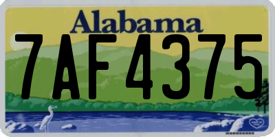 AL license plate 7AF4375
