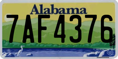 AL license plate 7AF4376