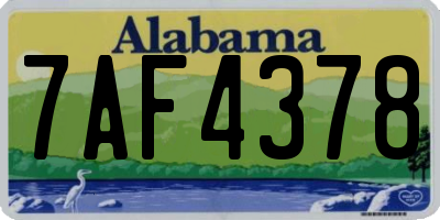 AL license plate 7AF4378