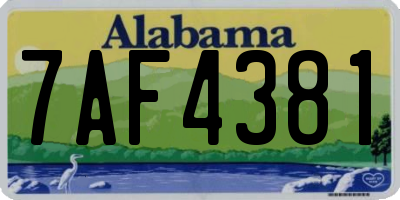 AL license plate 7AF4381