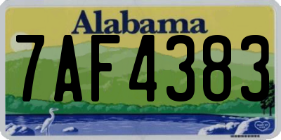 AL license plate 7AF4383