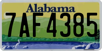 AL license plate 7AF4385