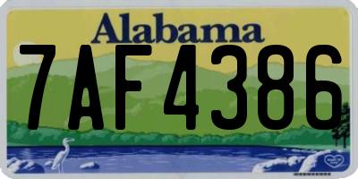 AL license plate 7AF4386