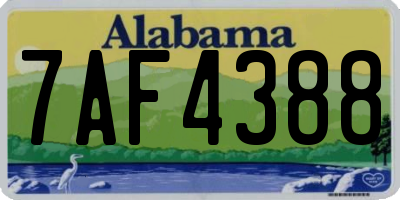 AL license plate 7AF4388