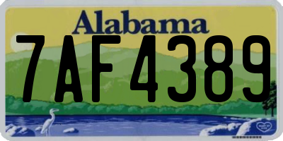 AL license plate 7AF4389