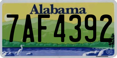 AL license plate 7AF4392