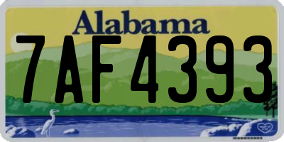 AL license plate 7AF4393