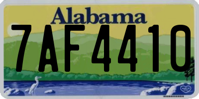 AL license plate 7AF4410