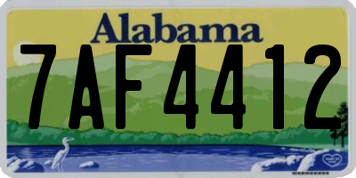 AL license plate 7AF4412
