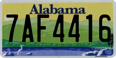 AL license plate 7AF4416