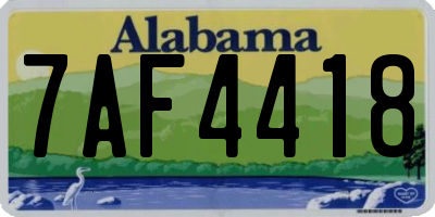 AL license plate 7AF4418