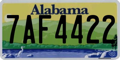 AL license plate 7AF4422