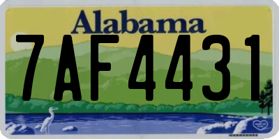 AL license plate 7AF4431