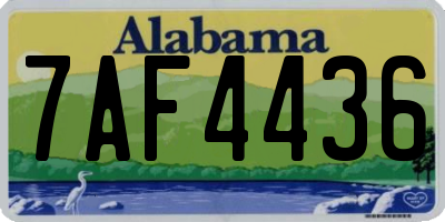 AL license plate 7AF4436