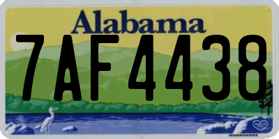 AL license plate 7AF4438