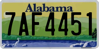 AL license plate 7AF4451
