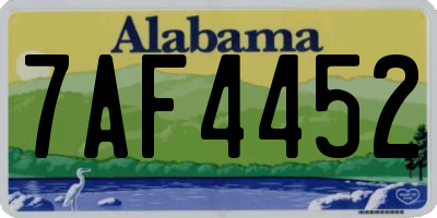AL license plate 7AF4452