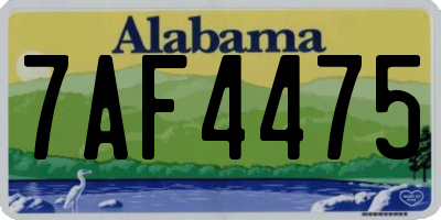 AL license plate 7AF4475
