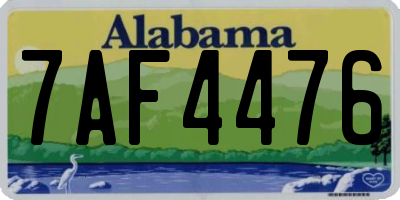 AL license plate 7AF4476