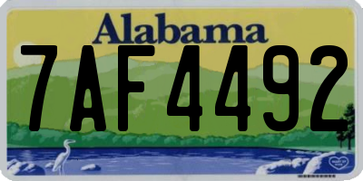 AL license plate 7AF4492