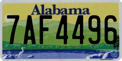 AL license plate 7AF4496