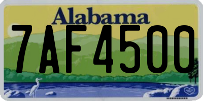AL license plate 7AF4500